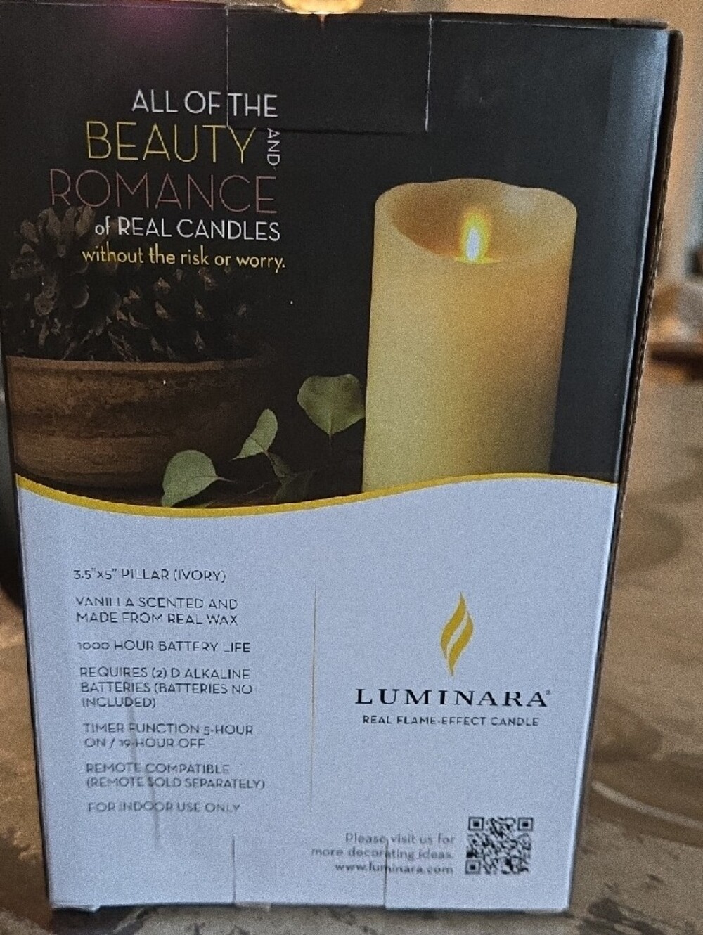 Luminara Real Flame-Effect Candle with Remote - Ivory, NWT - Picture 3 of 7